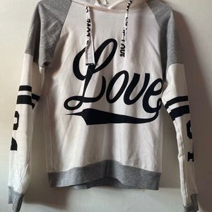 White and grey hoodie